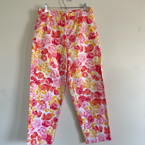 Talbots  floral Cottagecore feminine colorful cotton Pants size 10 - Picture 4 of 9